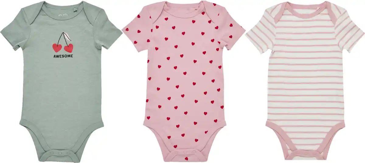 Bild 1 von IDEENWELT 3er Set Baby Body Herzen Gr. 98/104
