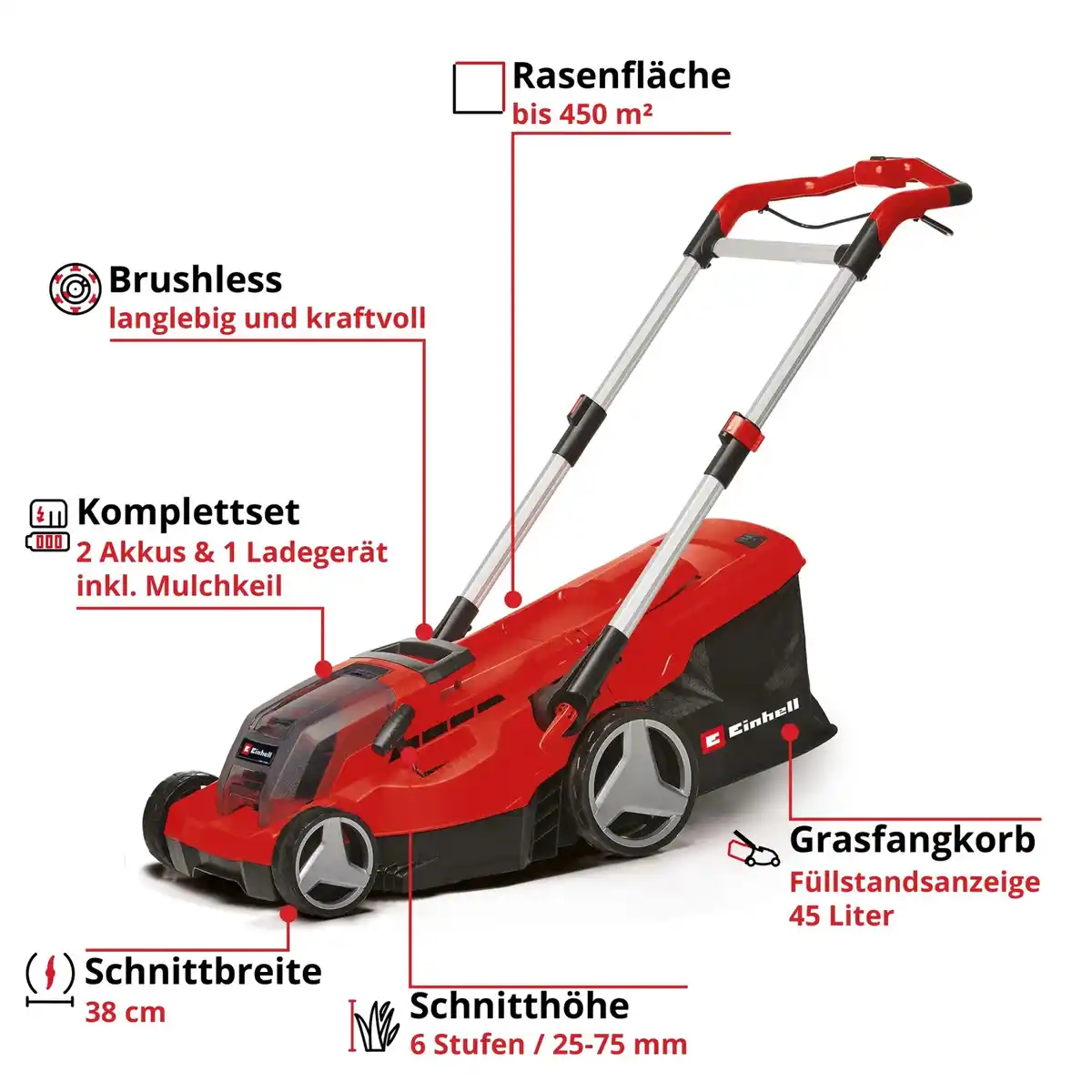 Bild 3 von Einhell Power X-Change Akku-Rasenmäher GP-CM 36/450