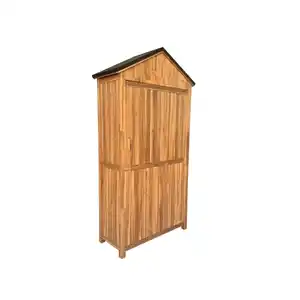 Geräteschrank 'Bella' Akazienholz naturbelassen 100 x 190 x 42,8 cm