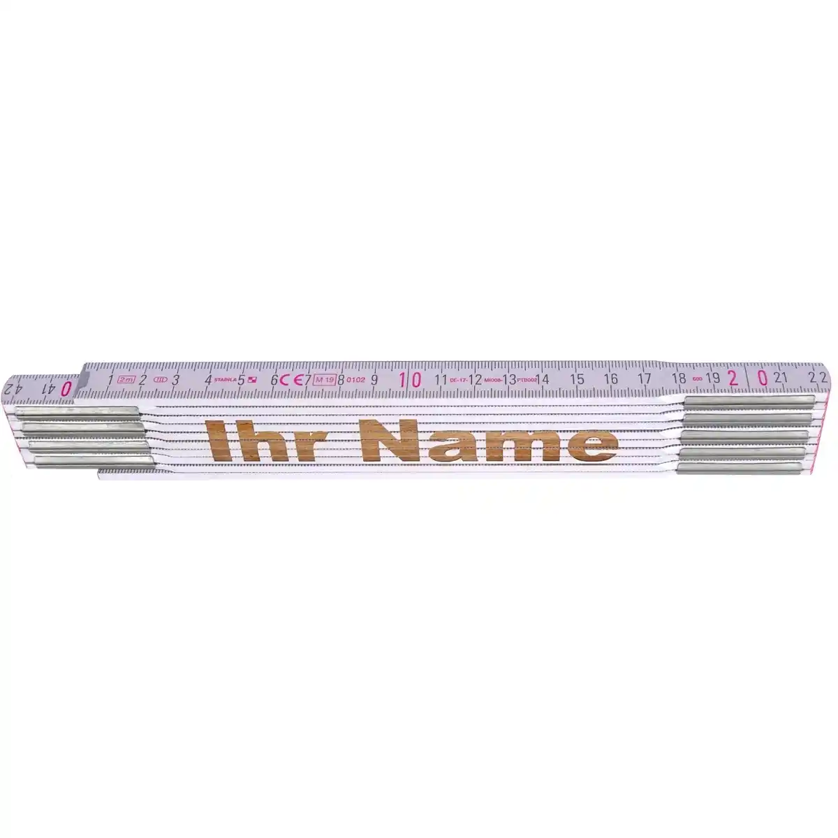 Bild 1 von Stabila Zollstock mit Lasergravur Männernamen/Sprüchen 2 m