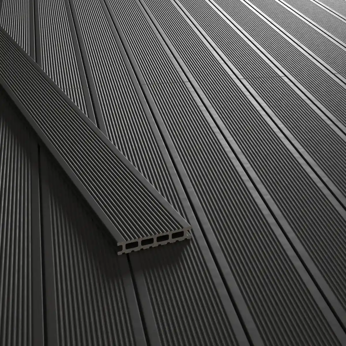 Bild 1 von Kovalex WPC Terrassendiele Anthrazit Matt 2,6 cm x 14,5 cm x 300 cm
