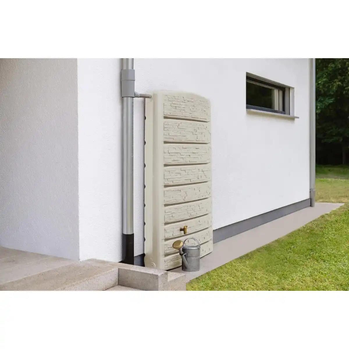 Bild 1 von 4rain Wandtank Extra Slim Stone Decor 400 l Sandbeige