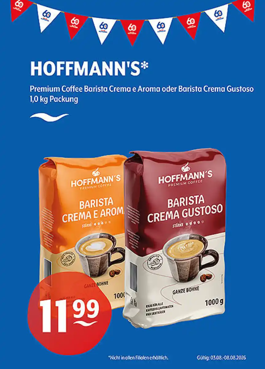 Bild 1 von HOFFMANN'S* Premium Coffee Barista Crema e Aroma oder Barista Crema Gustoso