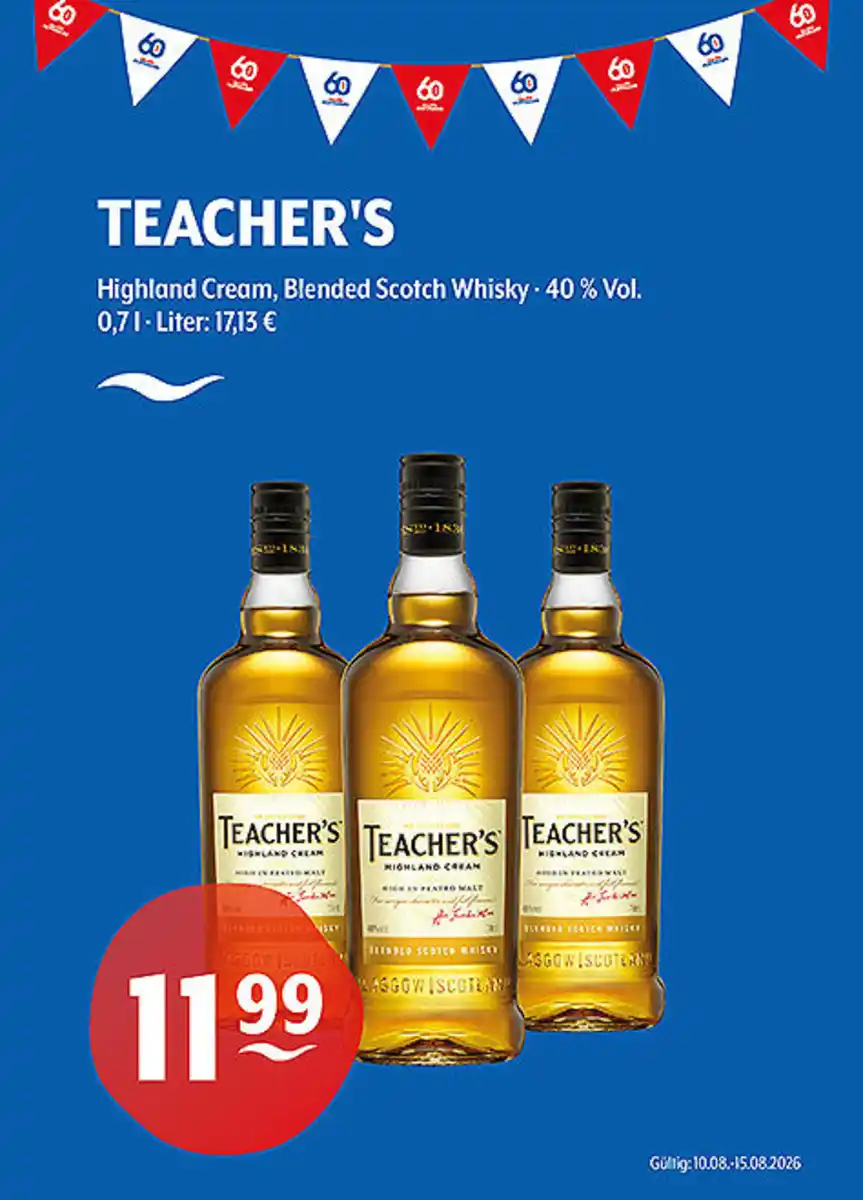 Bild 1 von TEACHER'S Highland Cream Blended Scotch Whiskey40 % Vol.