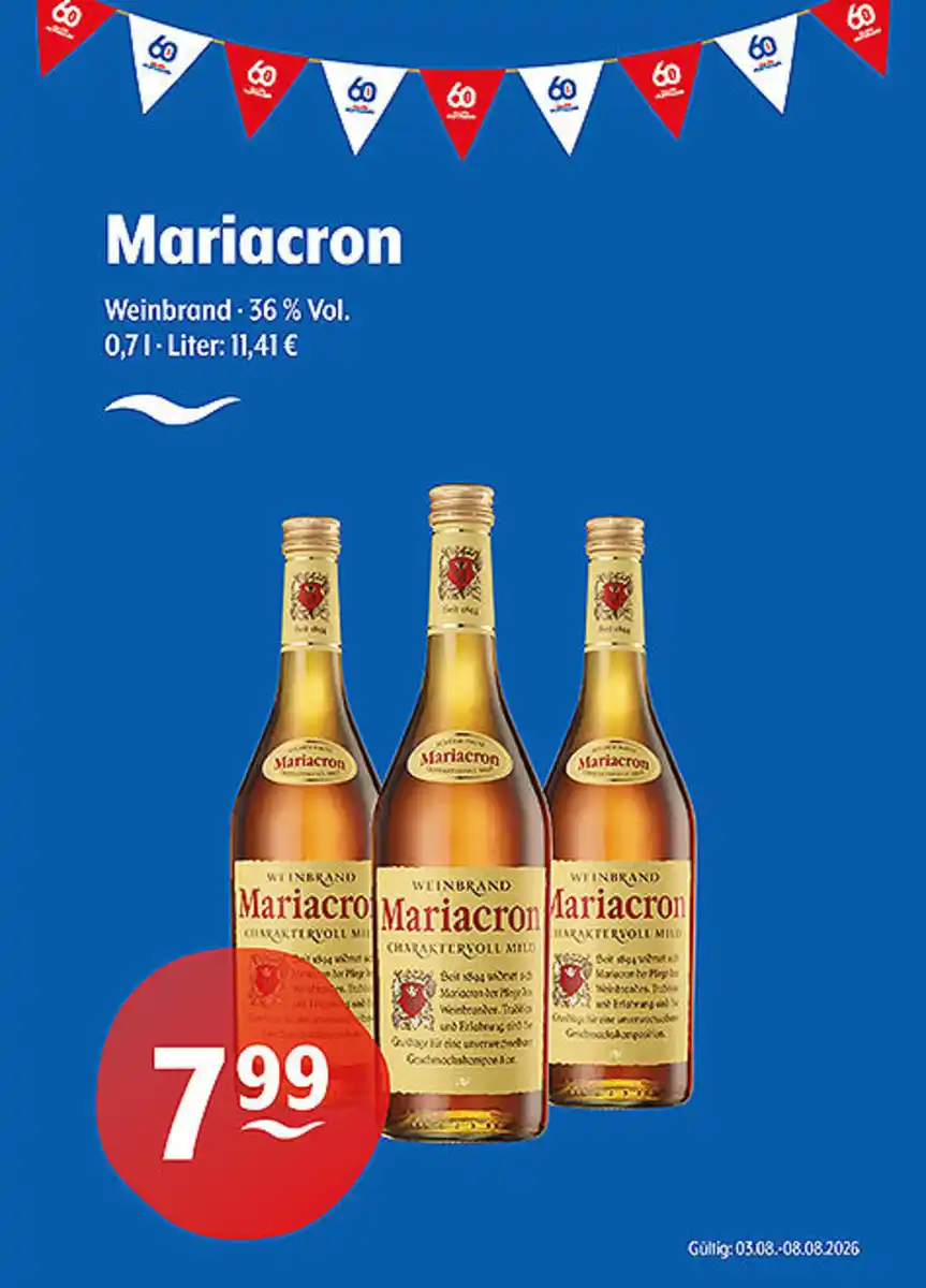 Bild 1 von Mariacron Weinbrand 36 % Vol.