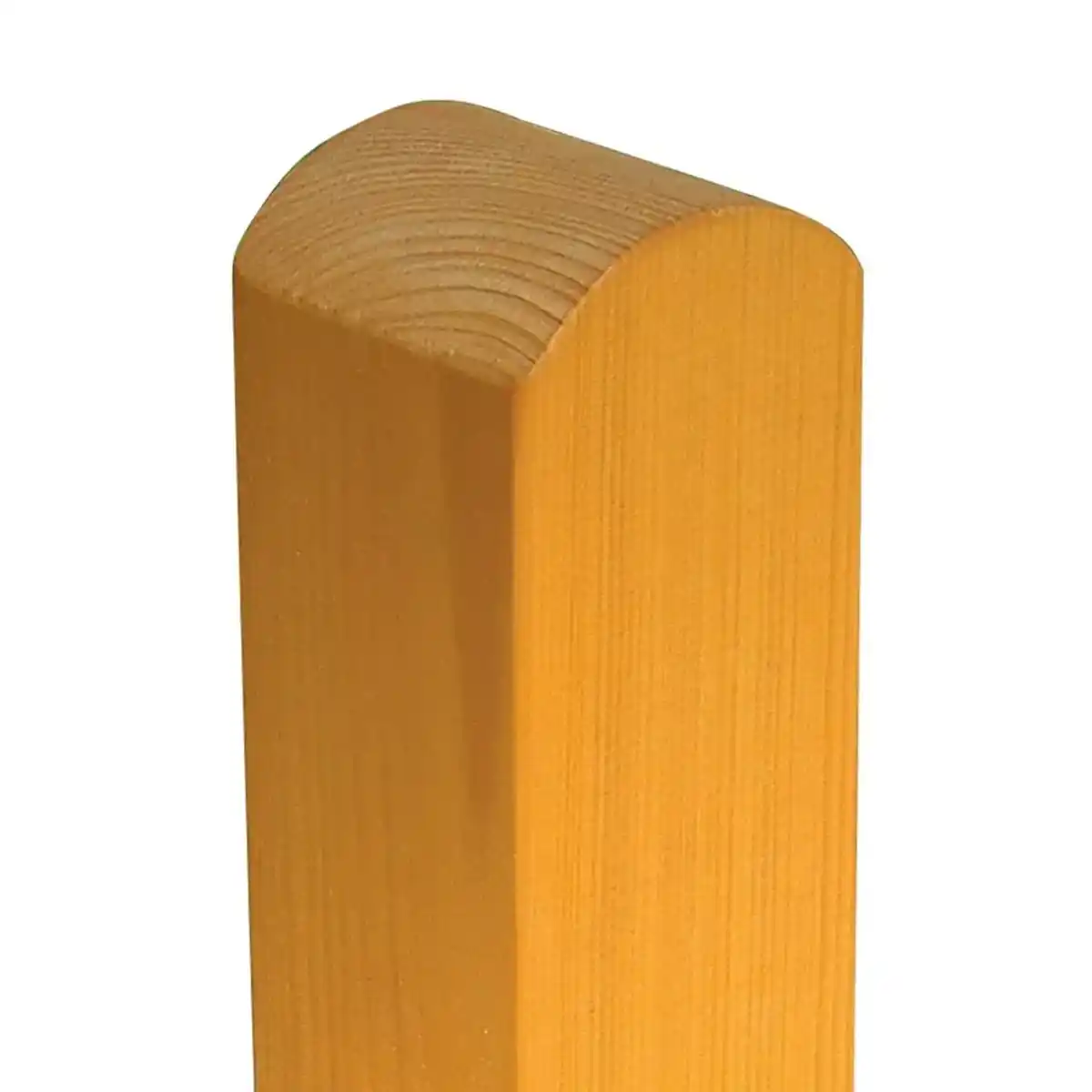 Bild 1 von Vierkant-Zaunpfahl 9 cm x 9 cm x 190 cm Rundkopf Honigfarben lasiert