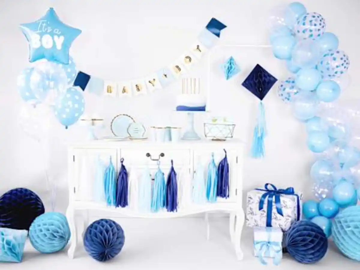 Bild 4 von PartyDeco Party-Dekorationsset "Baby Shower" blau 35tlg, 1 St
