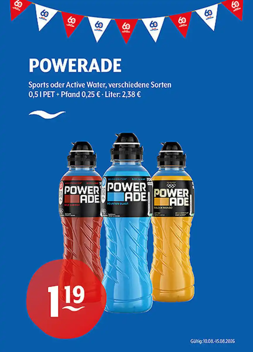 Bild 1 von POWERADE Sports oder Active Water verschiedene Sorten