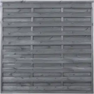 Sichtschutzzaun-Element Anthrazit gebeizt 180 cm x 180 cm