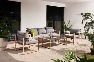 Primaster Gartenmöbel-Set Marbella Aluminium in Holzoptik