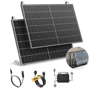 Solakon Balkonkraftwerk 900W Solaranlage mit Balkonhalterung Steckerfertig Komplettset Photovoltaik 800W Kabellänge 10m