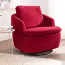Bild 2 von Drehbarer & schwingbarer Loungesessel mit gepolsterten Kissen, ca. 85 x 90 x 45-77 cm - Pink