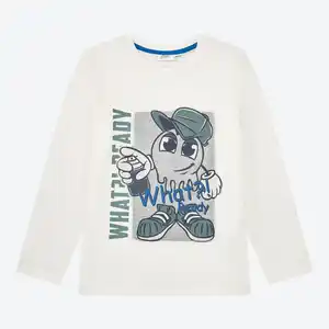 Kinder-Jungen-Langarmshirt mit Frontaufdruck