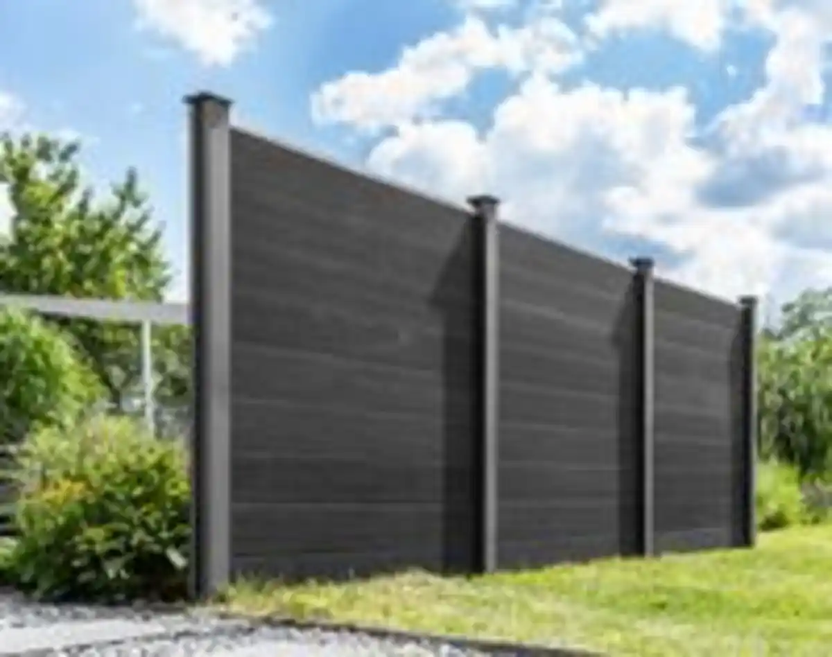 Bild 2 von WPC-Sichtschutzzaun CORTEZA - 2x Elemente + 3x Pfosten - Anthrazit