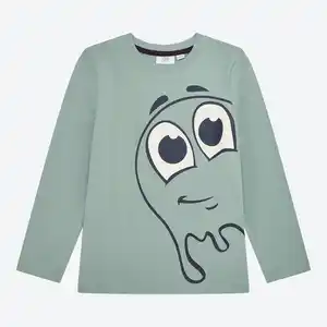 Kinder-Jungen-Langarmshirt mit Smiley-Motiv