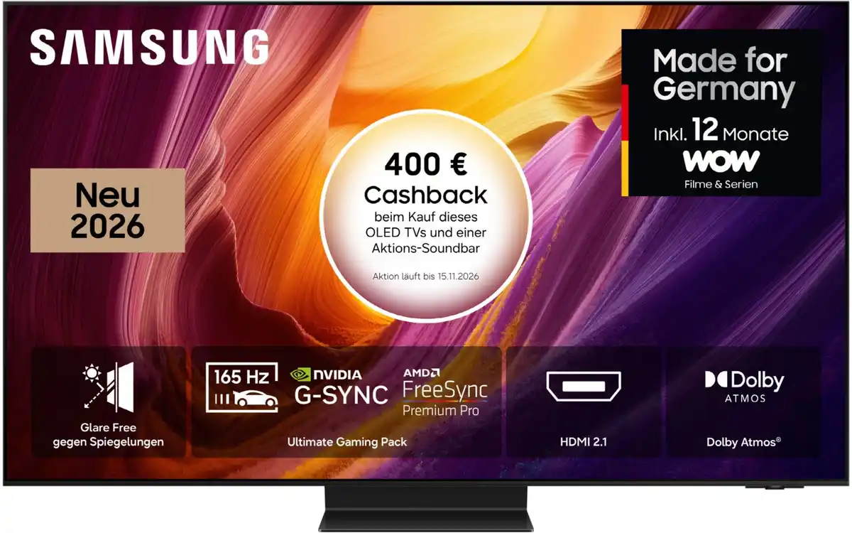 Bild 1 von GQ77S95HFT 195 cm (77") OLED Vision AI Smart TV graphitschwarz, 4K Ultra HD, 120 Hz, Sprachsteuerung