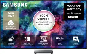 GMR85R95HAT 214 cm (85") Micro RGB Vision AI Smart TV schwarz, 4K Ultra HD, LCD, 120 Hz, Sprachsteuerung