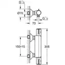Bild 2 von GROHE Thermostat-Brausebatterie »Grohtherm 800«, chromfarben