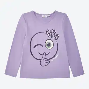 Kinder-Mädchen-Langarmshirt mit Frontaufdruck