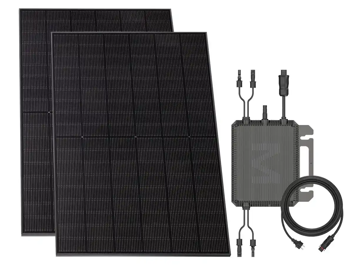 Bild 1 von 900W VALE Balkonkraftwerk mit 2x450 Wp Bifazial | Marstek M2-800 | 3m AC-Kabel