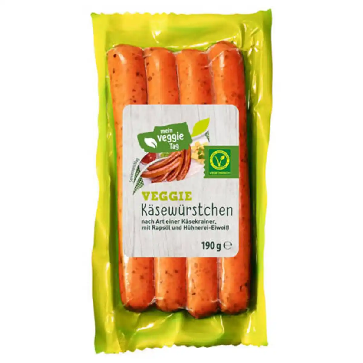 Bild 1 von MEIN VEGGIE TAG Veggie Grillwürste 190 g, Käsekrainer