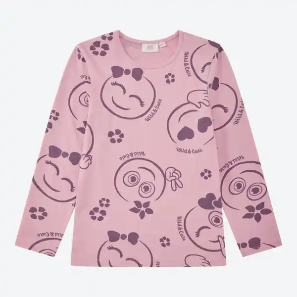 Bild 2 von Kinder-Mädchen-Langarmshirt mit hohem Baumwollanteil
