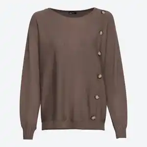 Damen-Pullover mit dekorativer Knopfleiste