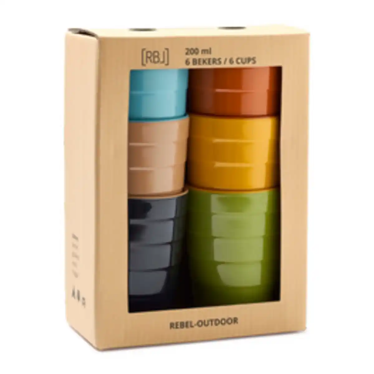 Bild 1 von RBL rebel outdoor Becher, 6er Set, 200 ml, Melanin, bunt