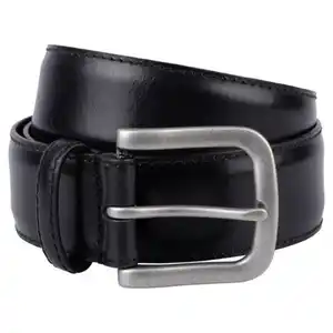 UP2FASHION Herren Ledergürtel, Glattes Schwarz, 95