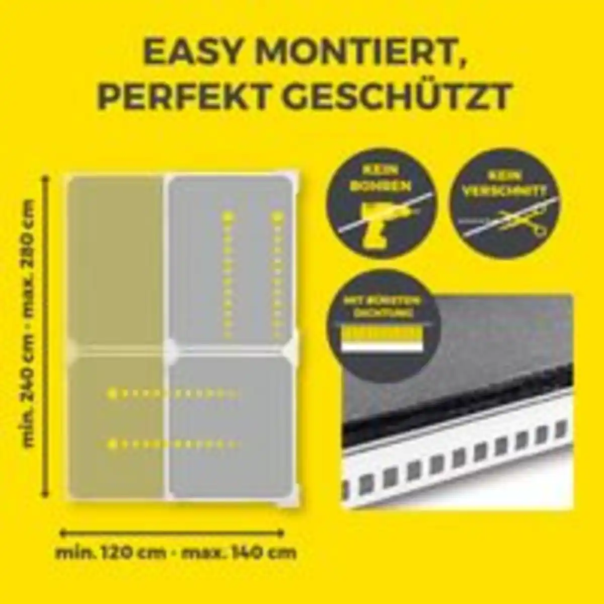 Bild 4 von EASYmaxx Moskitonetz Schwingtür Magic Fit, ca. 115 x 270 cm - Weiß