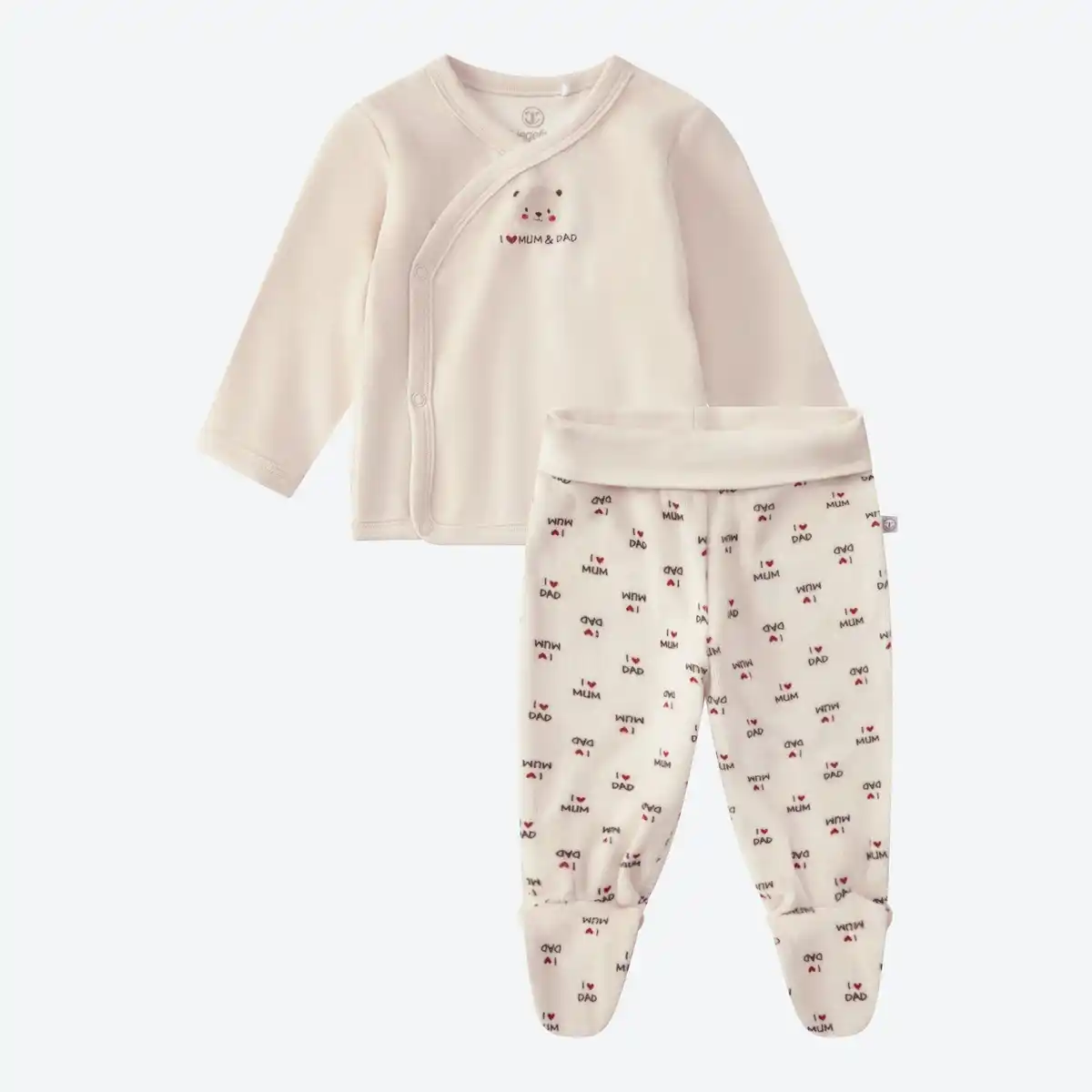 Bild 3 von Baby-Set mit Wickelshirt und Hose, 2-teilig