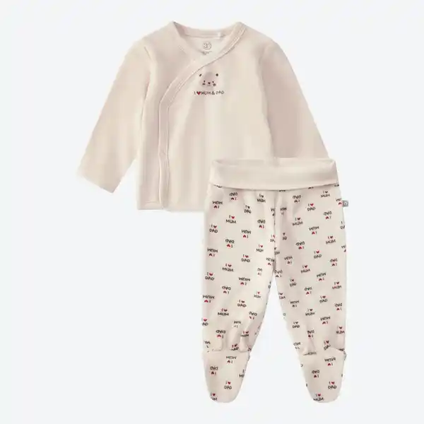 Bild 3 von Baby-Set mit Wickelshirt und Hose, 2-teilig