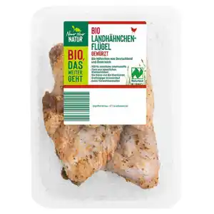 NUR NUR NATUR Bio-Landhähnchen Flügel 350 g, Gewürzt