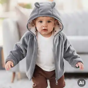 Baby-Plüsch-Jacke mit Kapuze