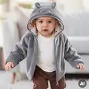 Bild 1 von Baby-Plüsch-Jacke mit Kapuze