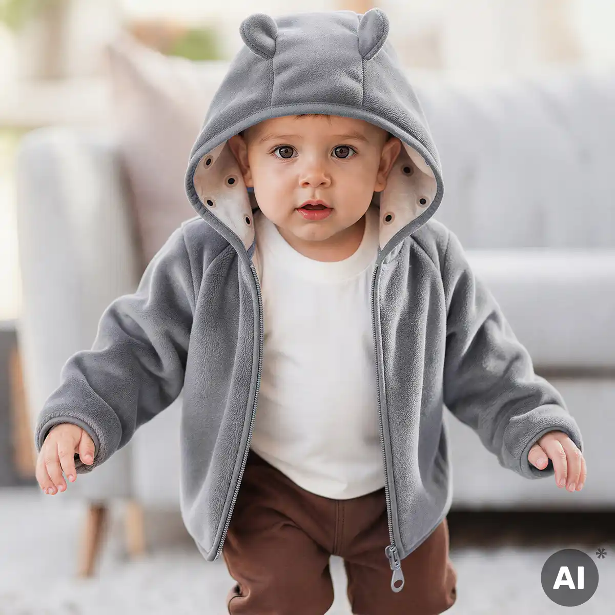 Bild 1 von Baby-Plüsch-Jacke mit Kapuze