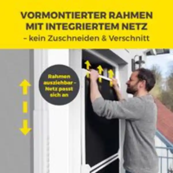 Bild 2 von EASYmaxx Moskitonetz Schwingtür Magic Fit, ca. 115 x 270 cm - Weiß