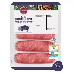 MEINE METZGEREI Grobe Schweine-Bratwurst 400 g