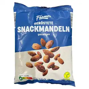 FARMER Snack-Mandeln 150 g, Geröstet & gesalzen