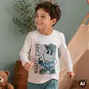 Bild 3 von Kinder-Jungen-Langarmshirt mit Frontaufdruck