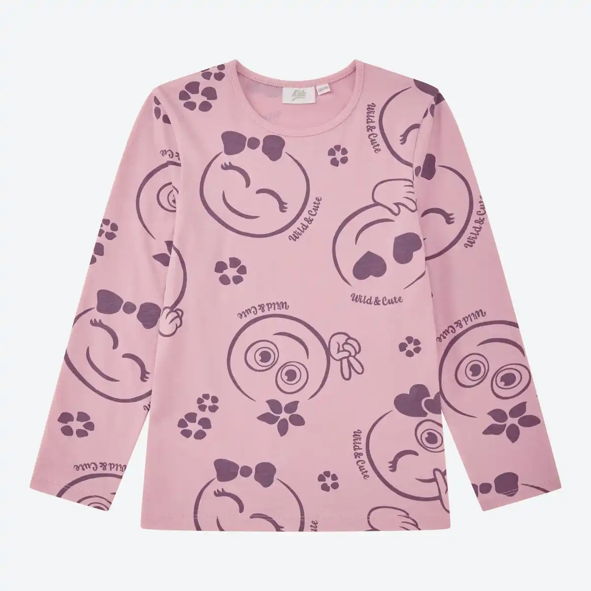 Bild 3 von Kinder-Mädchen-Langarmshirt mit hohem Baumwollanteil