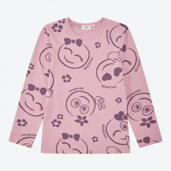 Bild 3 von Kinder-Mädchen-Langarmshirt mit hohem Baumwollanteil