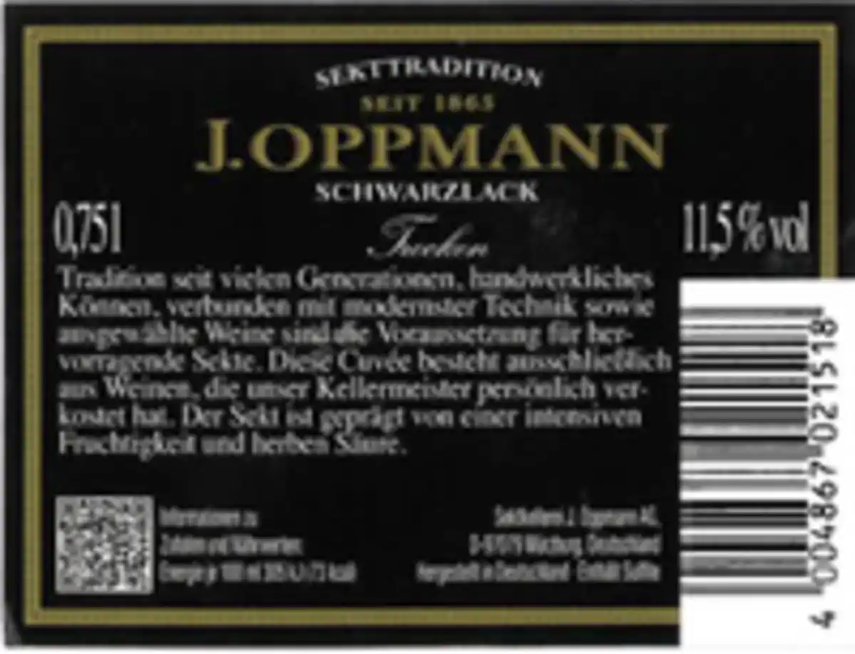 Bild 3 von Schwarzlack Sekt trocken Deutschland 0,75 l