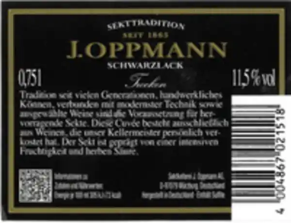 Bild 3 von Schwarzlack Sekt trocken Deutschland 0,75 l