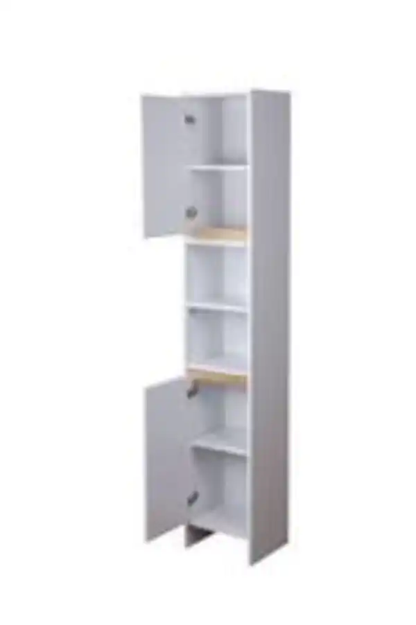Bild 2 von Bad-Hochschrank mit 2 Türen, ca. 180 x 32 x 28 cm - Weiß