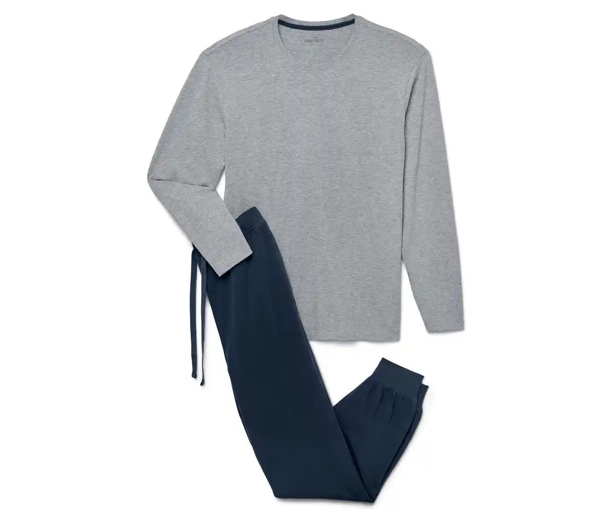 Bild 1 von Pyjama mit Bündchen, grau-dunkelblau