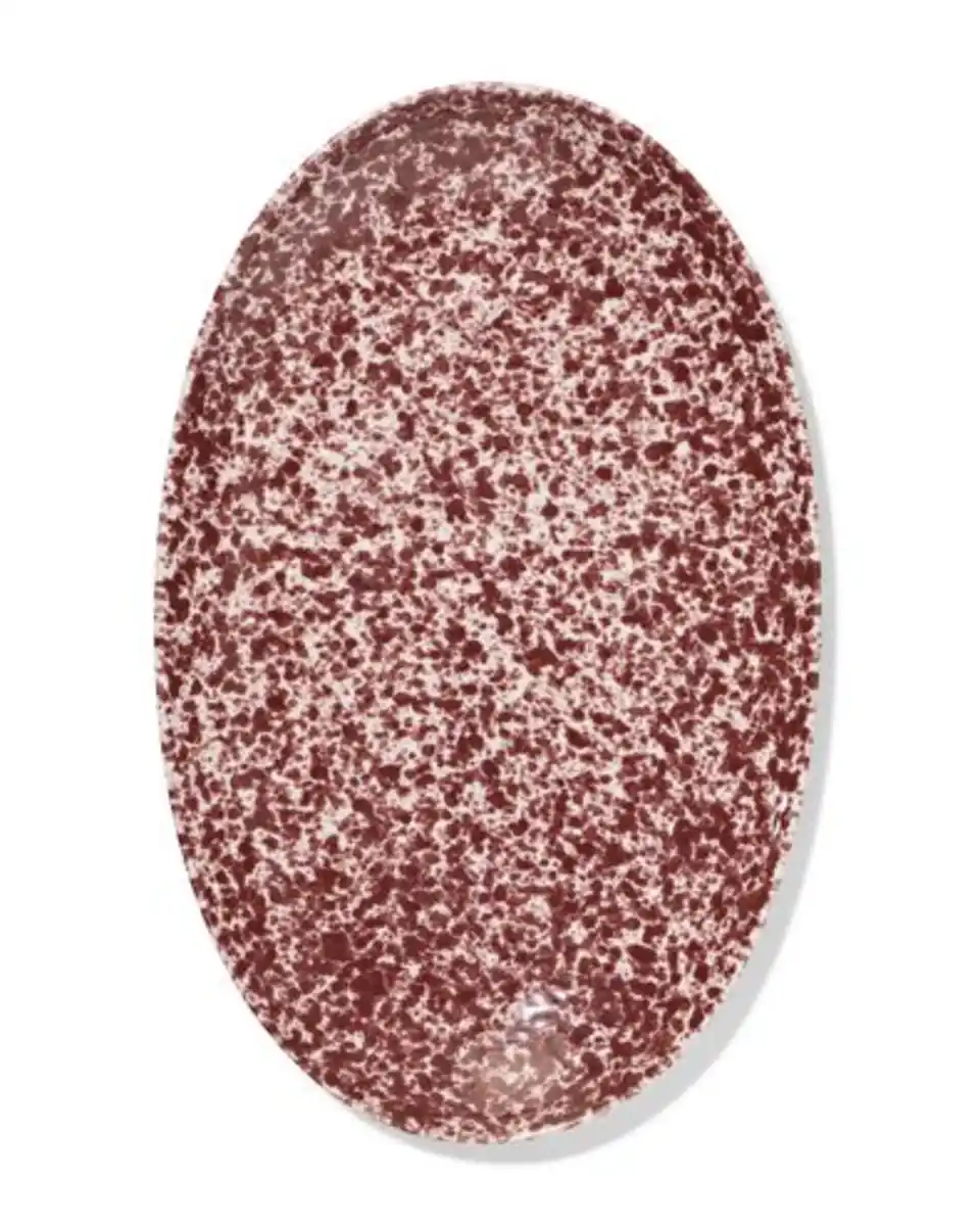 Bild 2 von Servierschale 21 × 32 × 2 cm, Trend, Steingut, gesprenkelt, weinrot