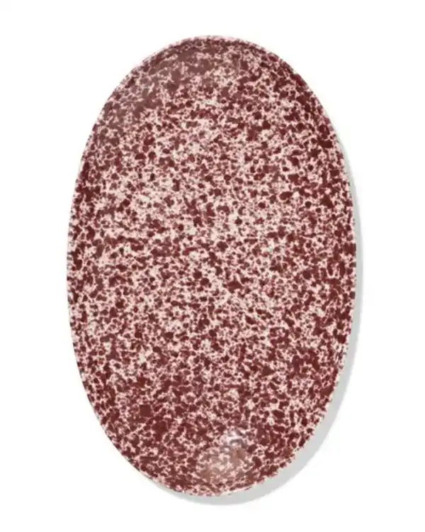 Bild 2 von Servierschale 21 × 32 × 2 cm, Trend, Steingut, gesprenkelt, weinrot