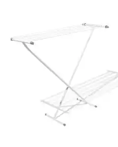 Wäscheständer 111 x 32 cm, schmal, Metall weiß
