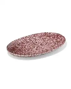 Servierschale 21 × 32 × 2 cm, Trend, Steingut, gesprenkelt, weinrot